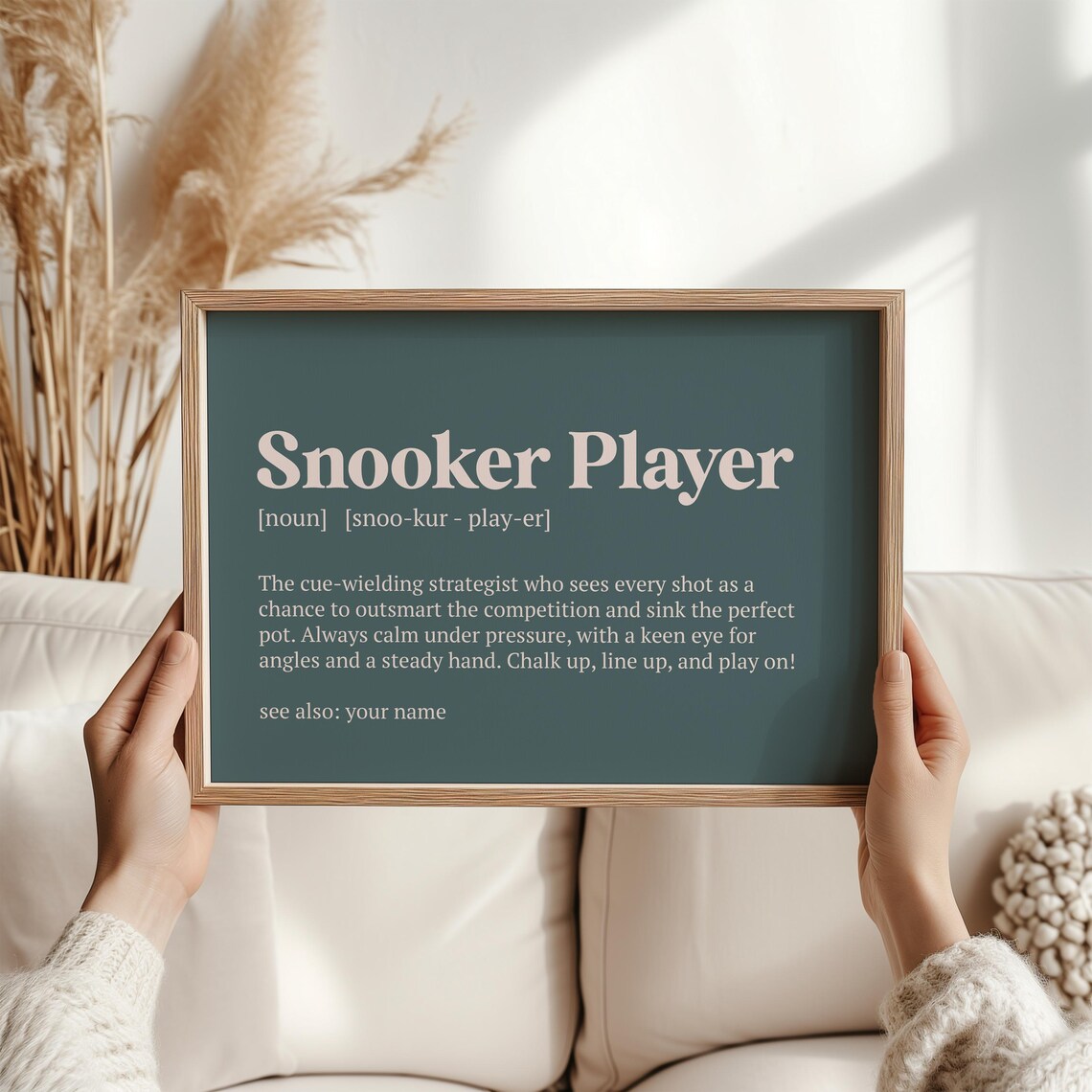 Personalised Snooker Player Definition Art Print, Game Room
