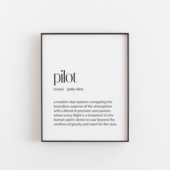 Pilot Definition Modern Day Explorer Aviation Gift Wall Poster