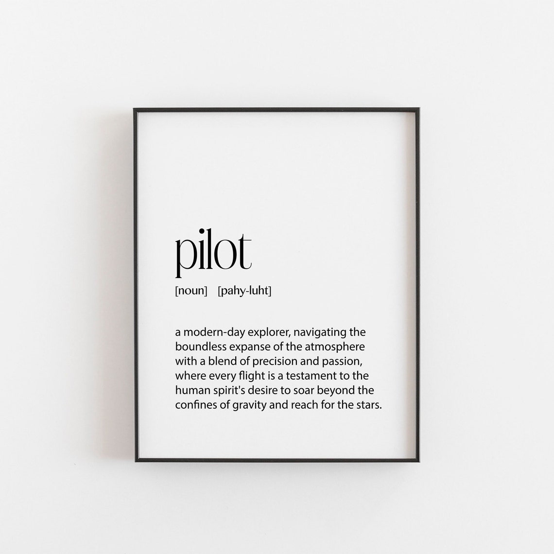 Pilot Definition Modern Day Explorer Aviation Gift Wall Poster