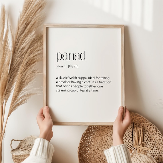 Panad Definition Print, Welsh Kitchen Poster