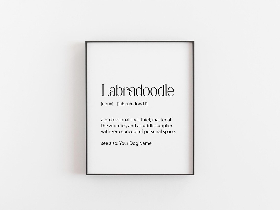 Labradoodle Definition Print, Funny Dog Art Print