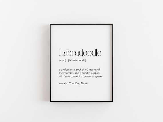 Labradoodle Definition Print, Funny Dog Art Print