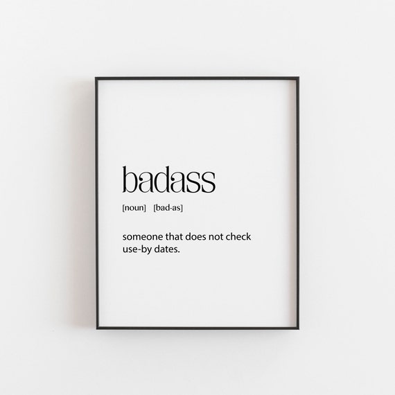 Funny Gift Badass Definition Brother Dad Kitchen Wall Art Birthday For Guy
