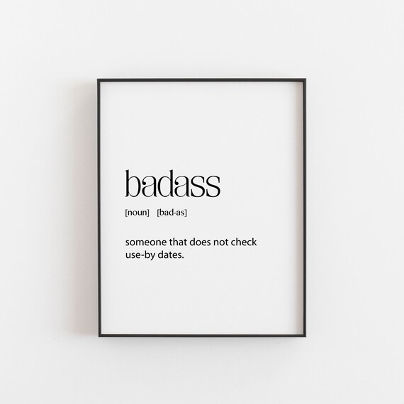 Badass Definition Funny Typography Poster for a Bold Kitchen Wall Decor