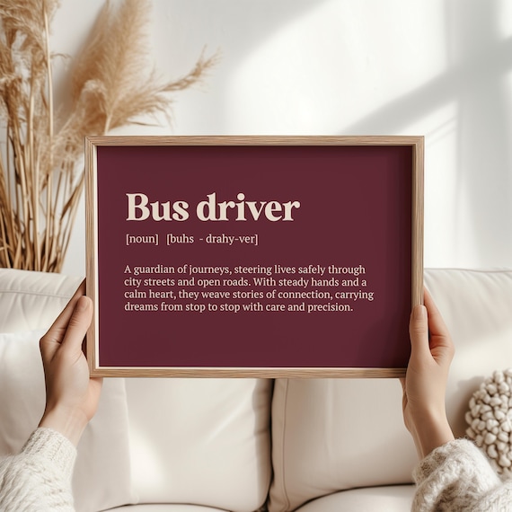 Bus Driver Definition Quote Appreciation Gift Transit Worker Poster