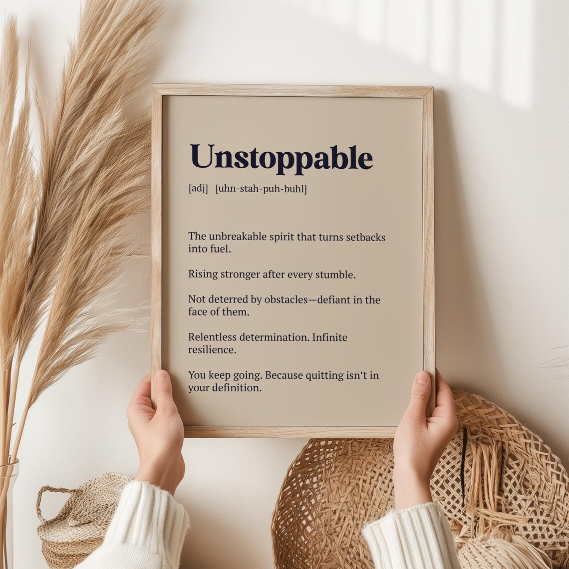 Unstoppable Motivational Quote Poster, Gym Decor