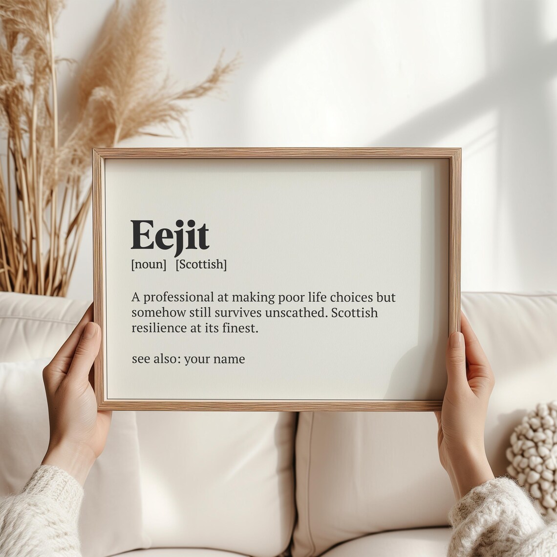 Eejit Definition Print Funny Scottish Gift For Friend Colleague Or Coworker Scottish Wall Art Sarcastic Scottish Gifts For Office - Image 3