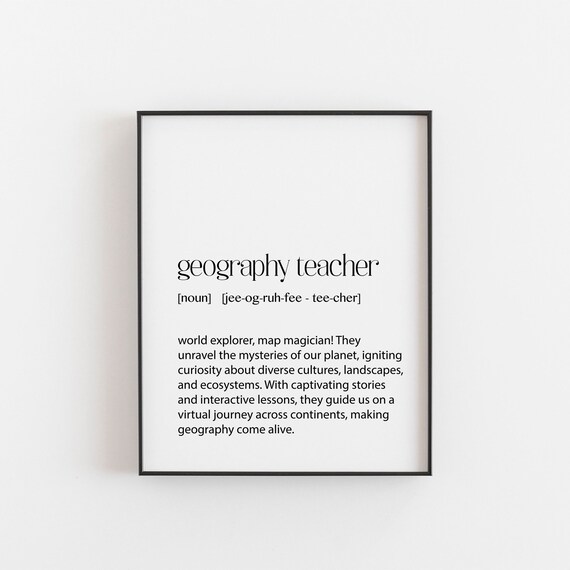 Geography Teacher Dictionary Definition Appreciation Gift Quote Poster