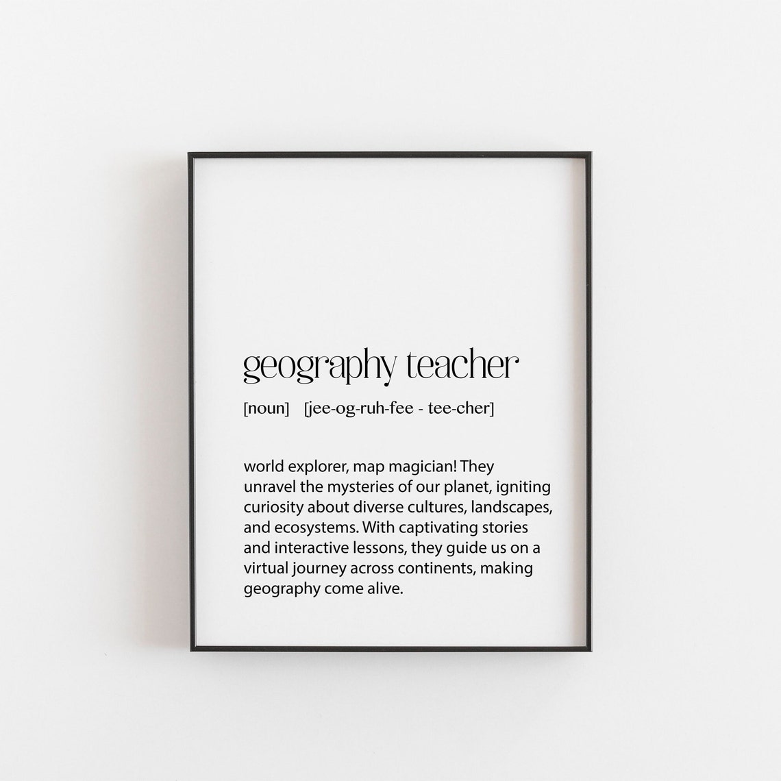 Geography Teacher Dictionary Definition Appreciation Gift Quote Poster