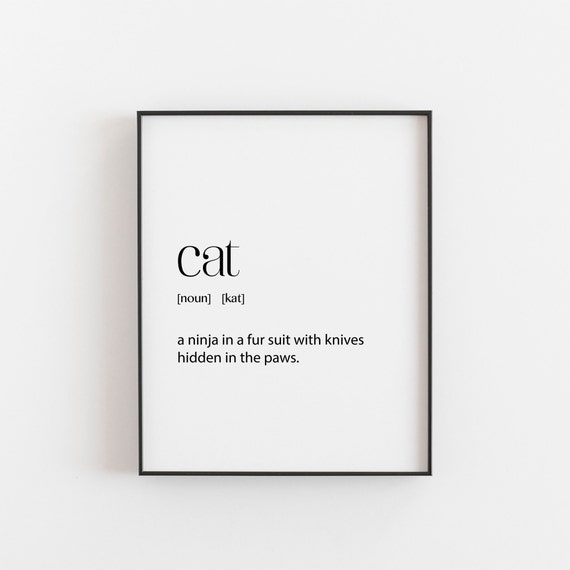 Cat Definition Funny Cat Lover Poster Print