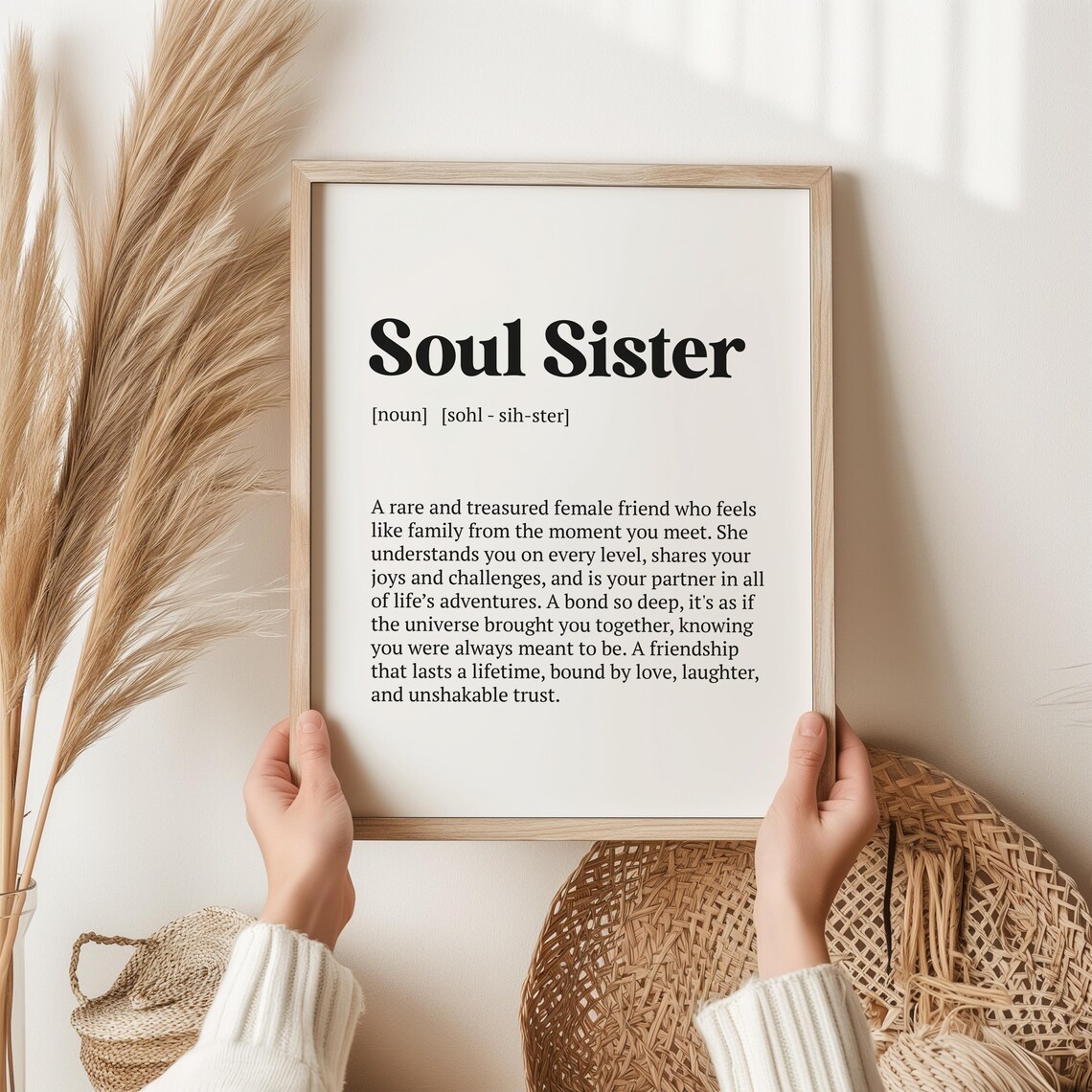Soul Sister Definition Typography Art Print for Friends