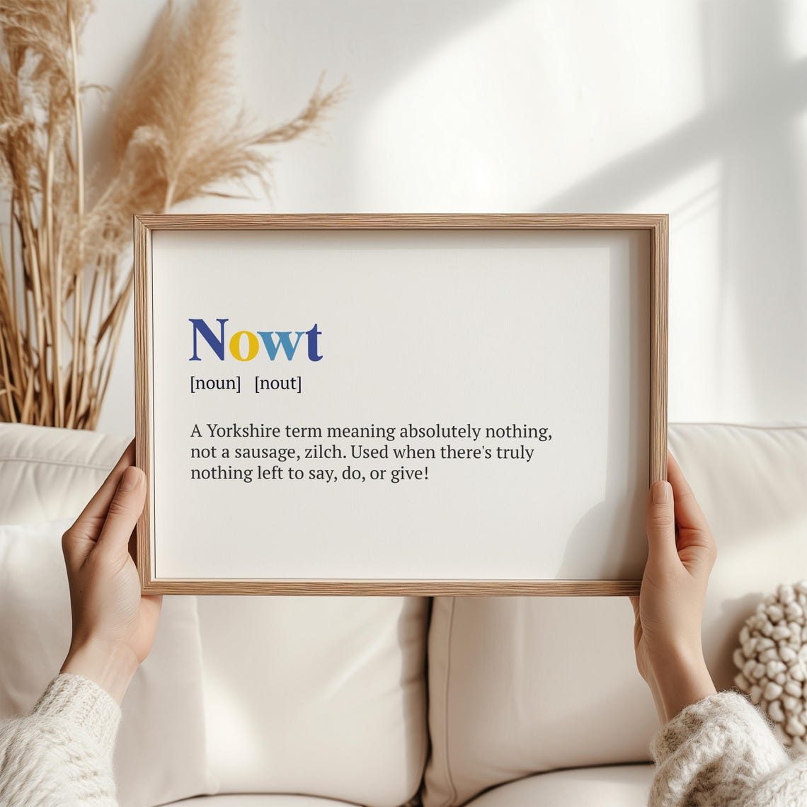 Nowt Yorkshire Dialect Definition Funny British Word Gift Poster