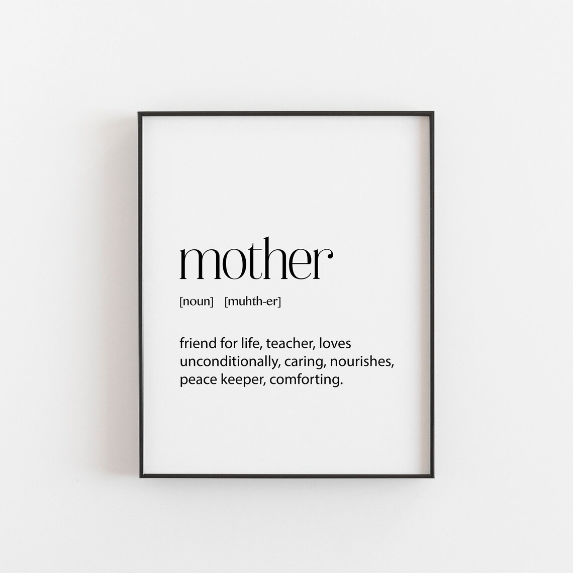 Mother Gift Definition Art Print, Birthday Christmas