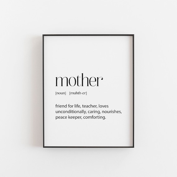 Mother Gift Definition Art Print, Birthday Christmas