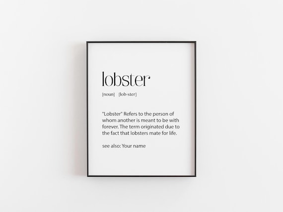 Lobster Definition Print, Funny Love Quote