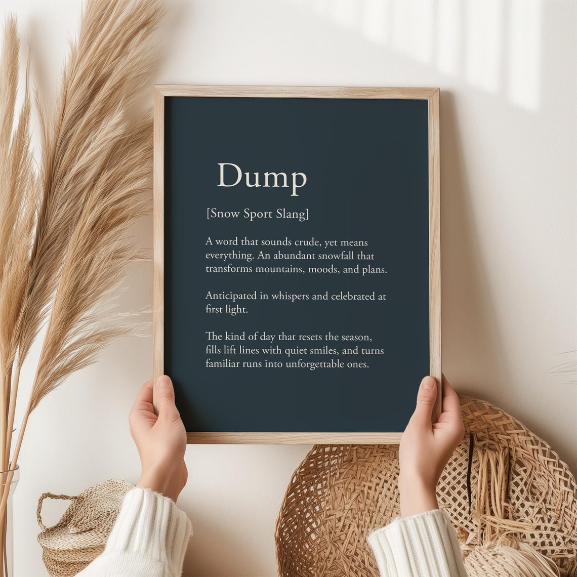 Dump Snow Sport Slang Definition Ski Poster Funny Snowboarder Gift