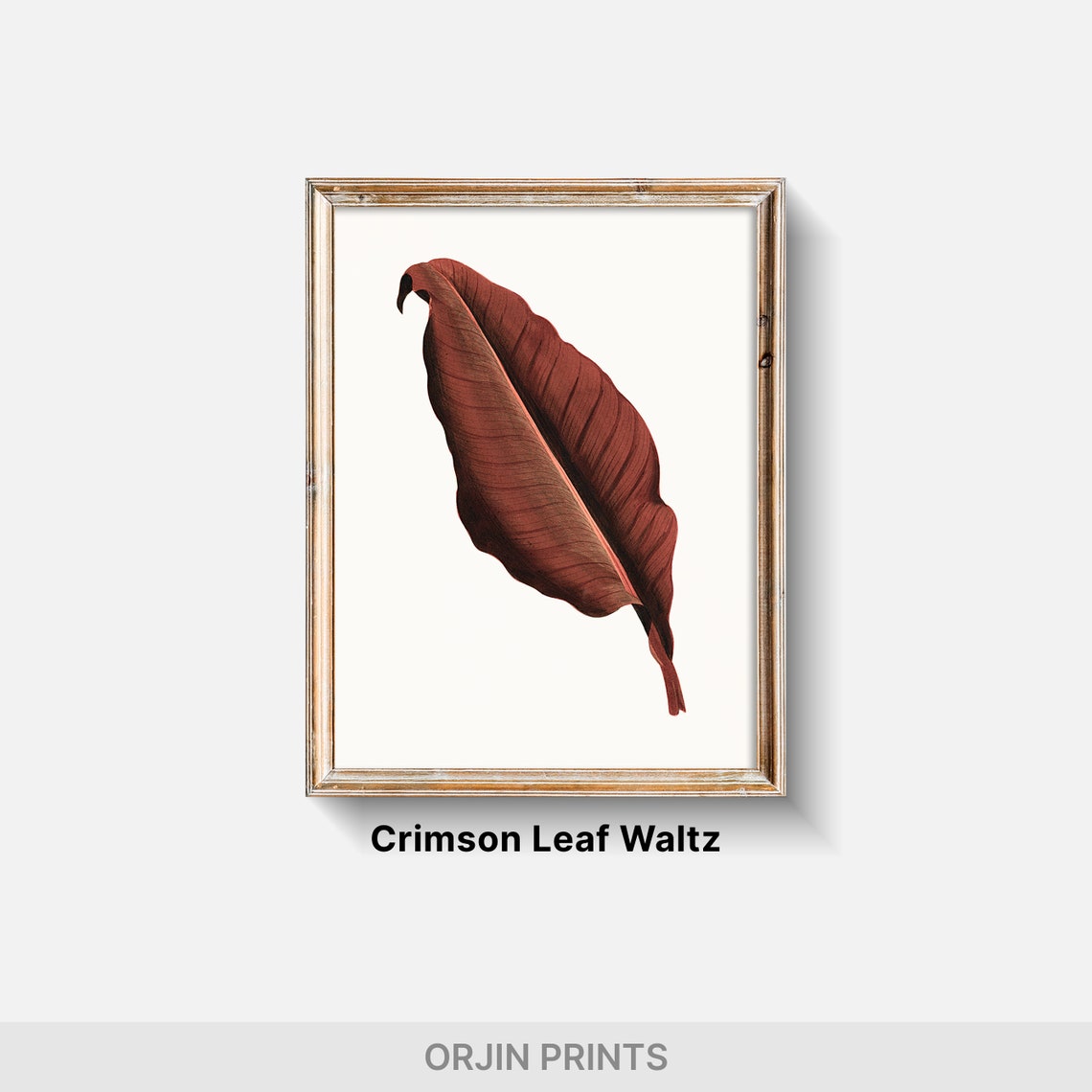 Terracotta Tropical Leaf Botanical Minimalist Modern Art Poster - Image 2