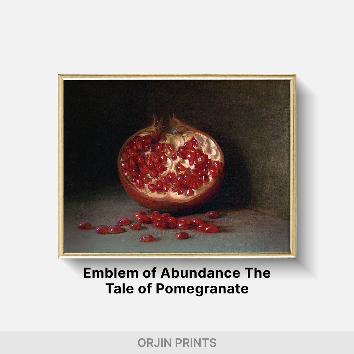Halved Pomegranate Still Life Dark Background Vintage Style Poster - Image 2