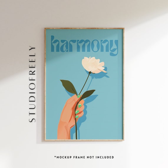 Harmony Art Print Womans Hand With White Rose
