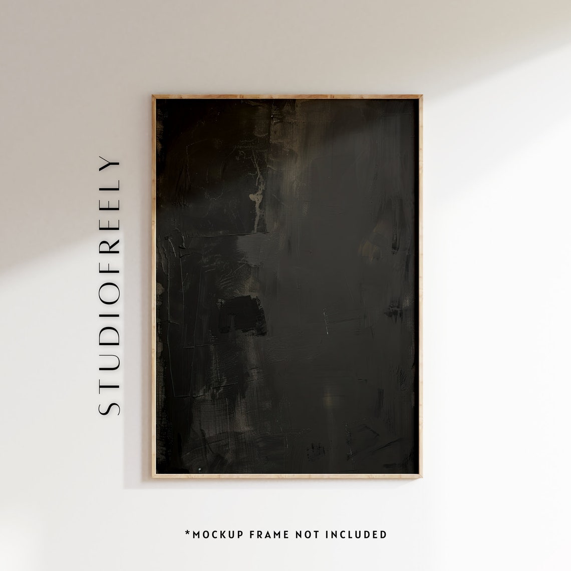 Modern Dark Brown Earthy Abstract Acrylic Oil Painting Wall Art