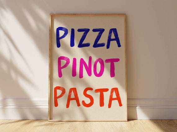 Italian Wall Art Food Wall Art Kitchen Wall Art Bold Typography Print Living Room Art Typography Wall Art Colorful Kitchen Wall Art