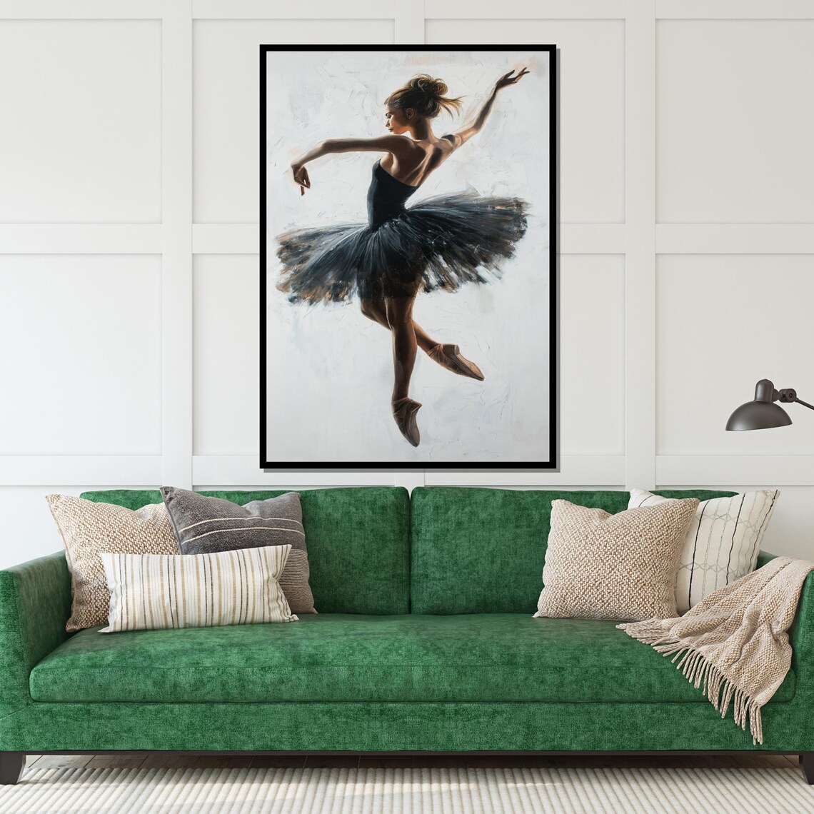 Ballerina Mid Leap in Dark Tutu Elegant Ballet Dance Art Poster - Image 5