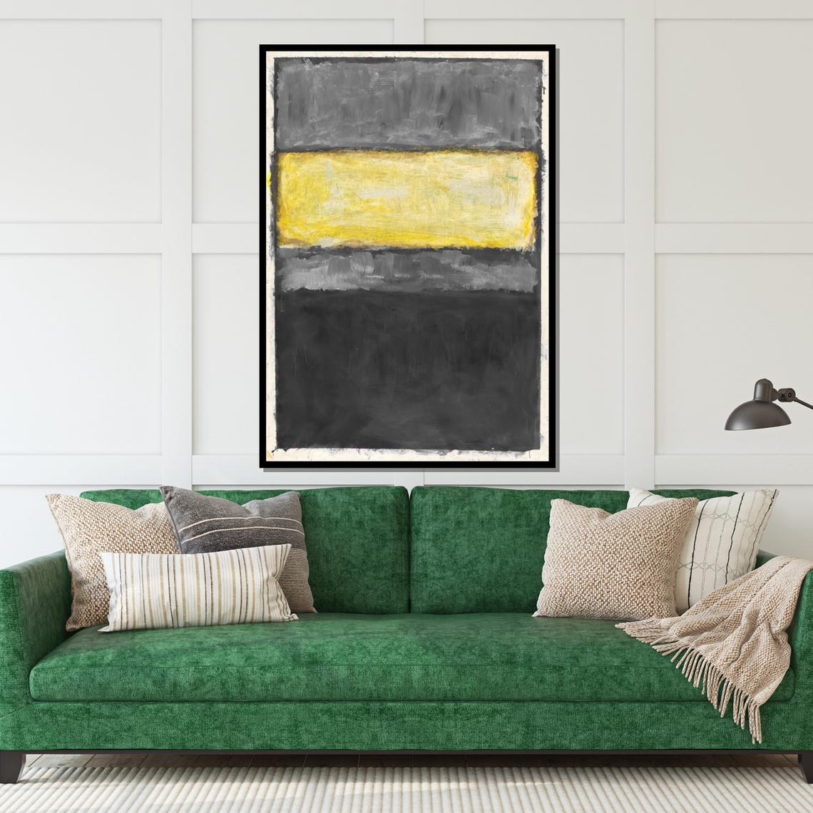 Gray and Yellow Color Field Abstract Modern Bold Painting Poster - Image 5