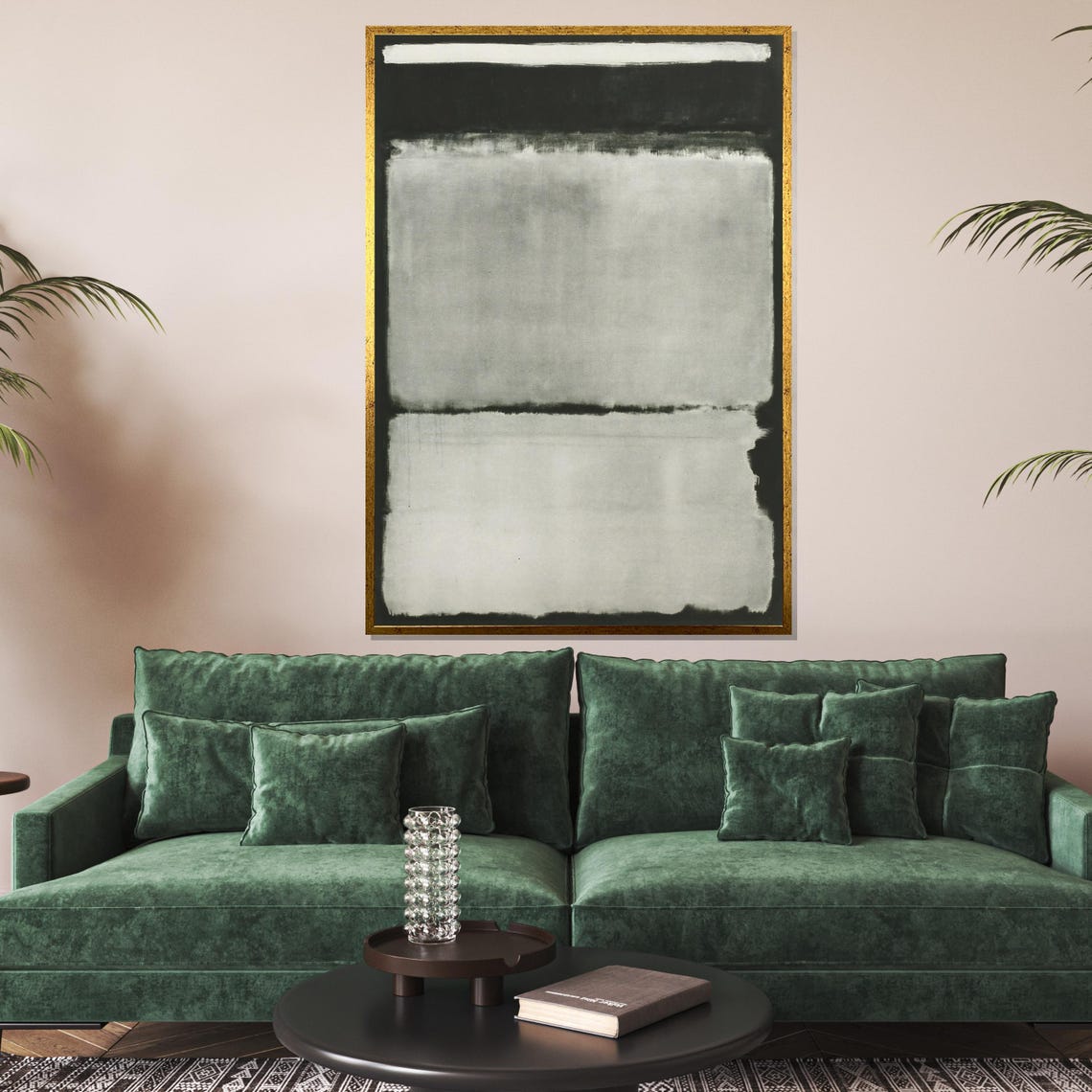 Monochrome Gray Black White Color Field Minimalist Modern Poster