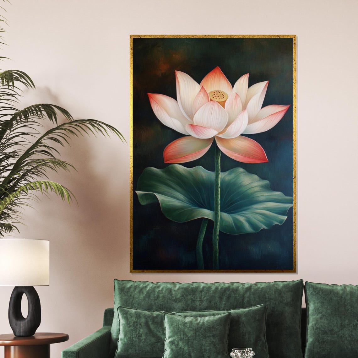 Elegant Canvas Floral Wall Art Flower Print Nature Design Zen Decoration Ready To Hang Artwork