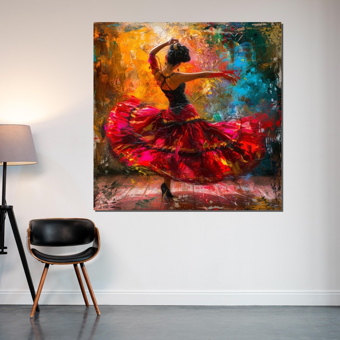 Flamenco Dancer Art Poster, Spanish Dance Design - Image 2