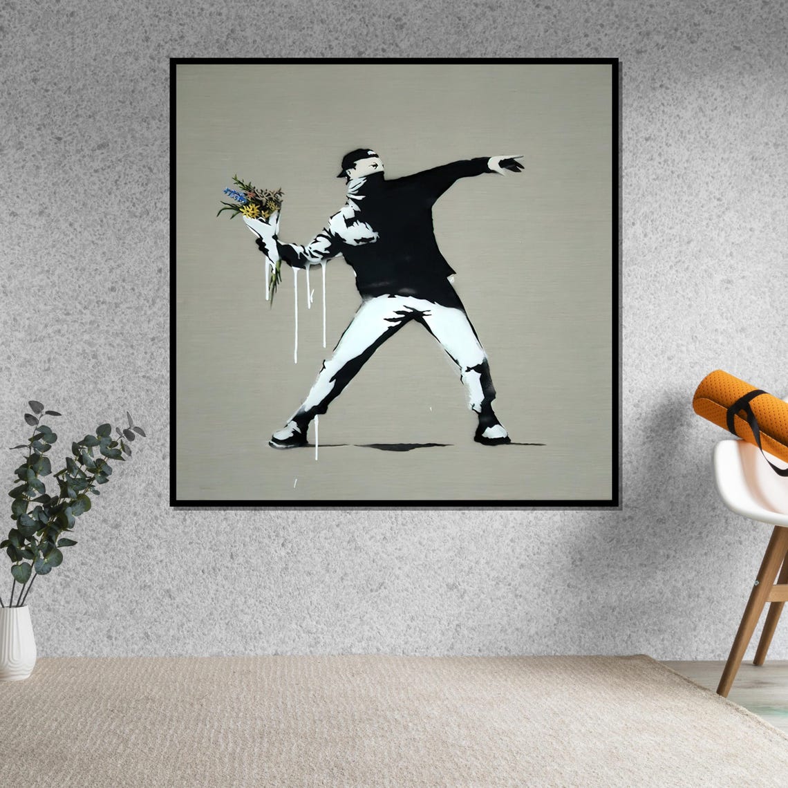 Banksy Flower Thrower Stencil Protest Street Art Wall Poster - Image 5