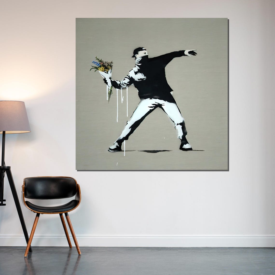 Banksy Flower Thrower Stencil Protest Street Art Wall Poster - Image 2
