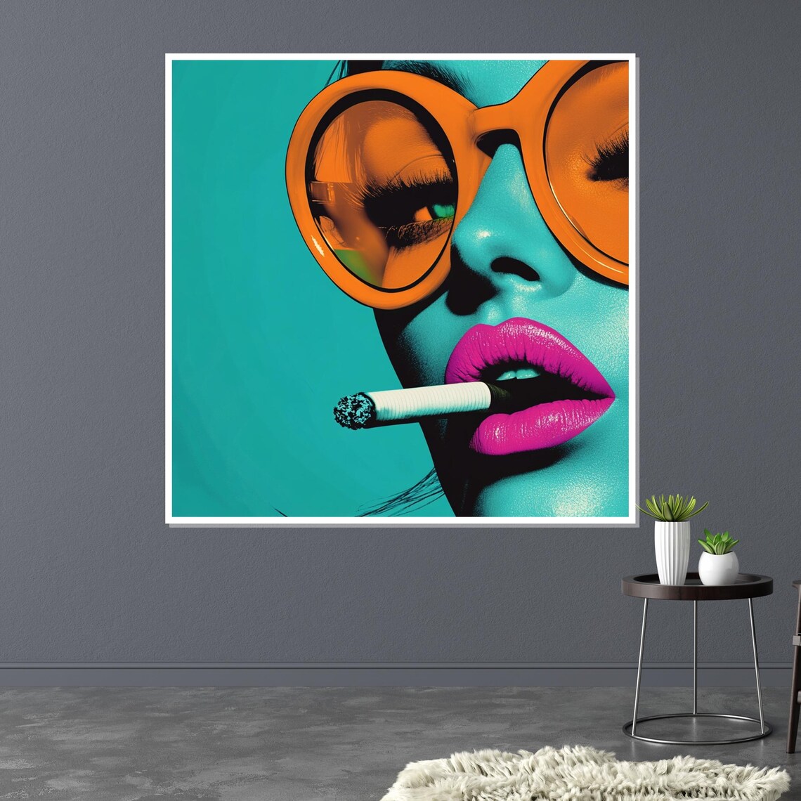 Chic Neon Pop Art Woman With Sunglasses Bold Retro Style Poster - Image 3