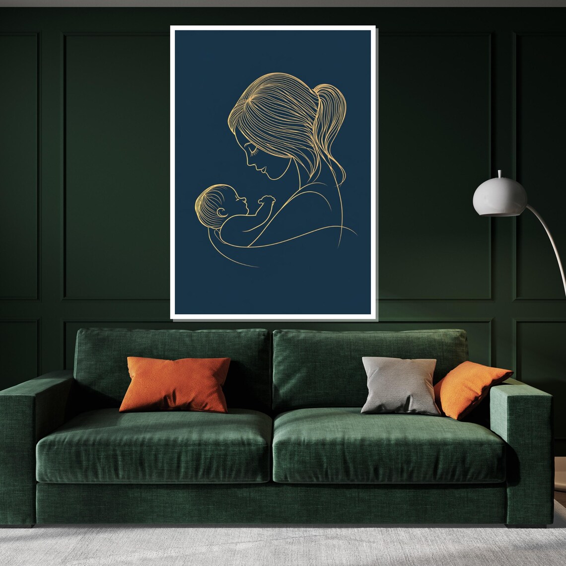 Mother And Child Line Art Motherhood Wall Art Family Love Print Wall Art Design Ready To Hang Decoration - Image 3