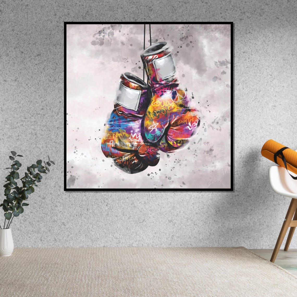 Hanging Boxing Gloves Graffiti Colorful Fight Sport Pop Poster - Image 5