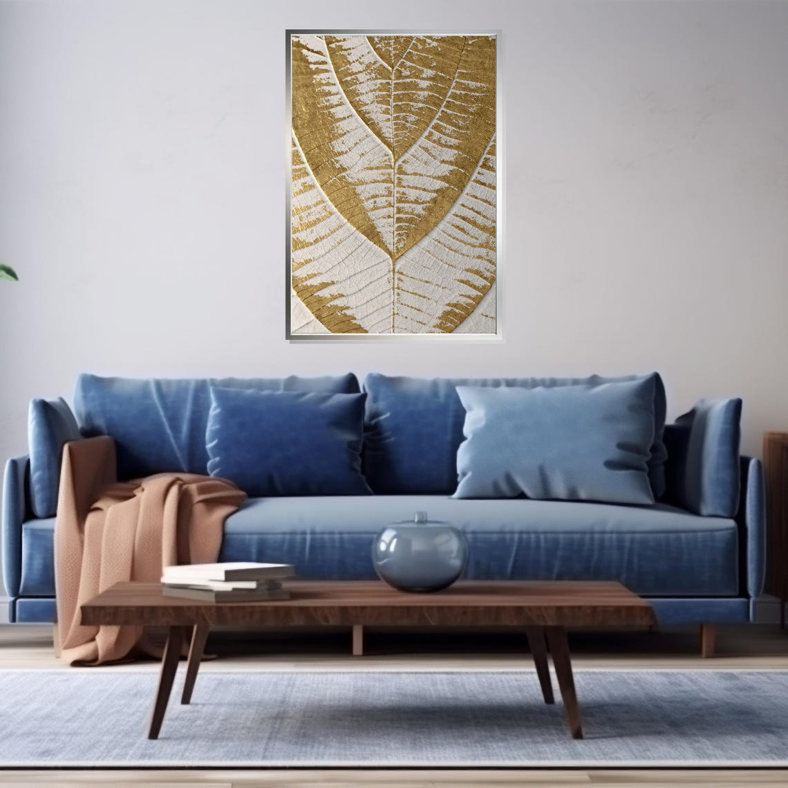Gold Leaf Botanical Texture White Elegant Luxury Nature Poster - Image 3
