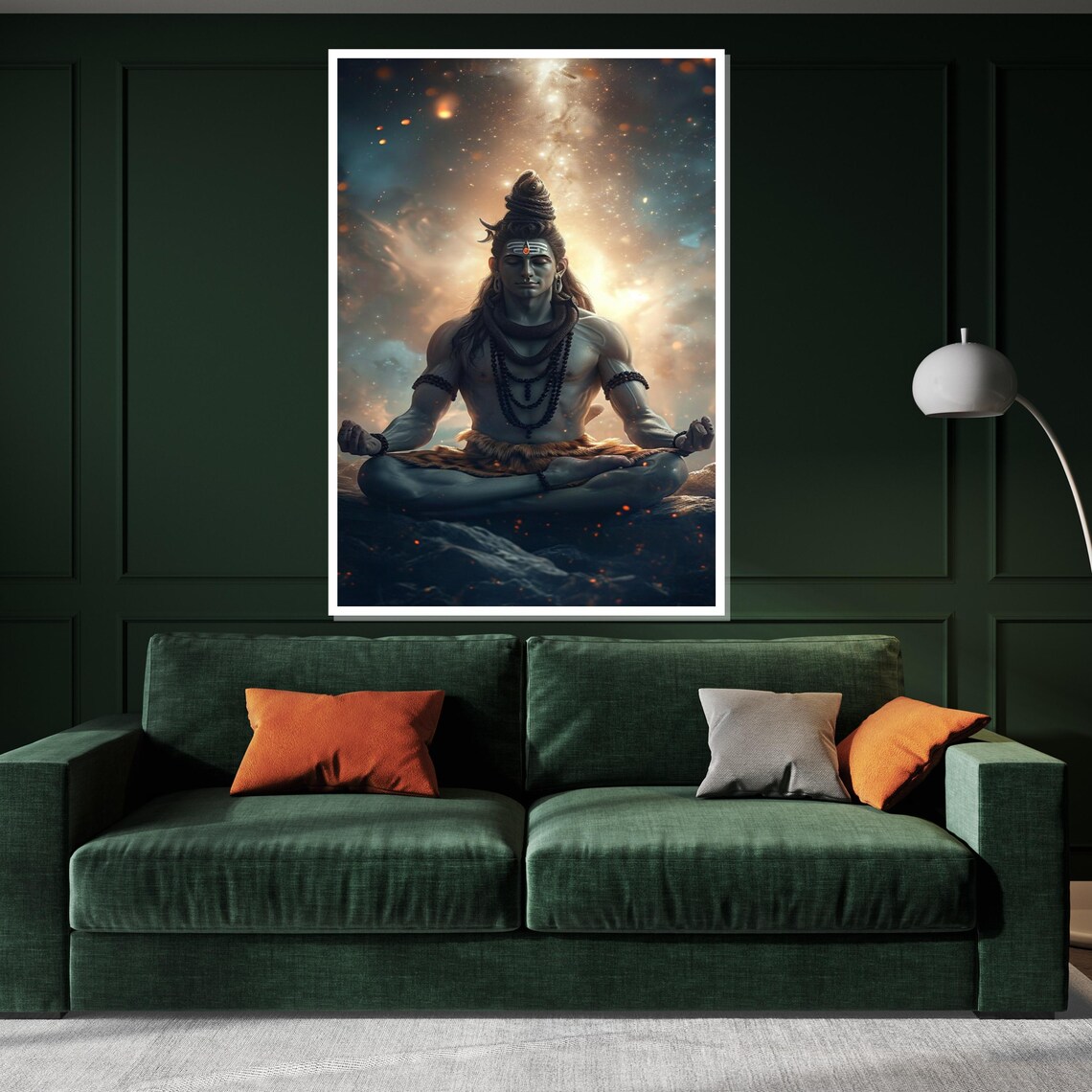 Lord Shiva Meditating Cosmic Galaxy Sky Divine Deity Art Poster - Image 3