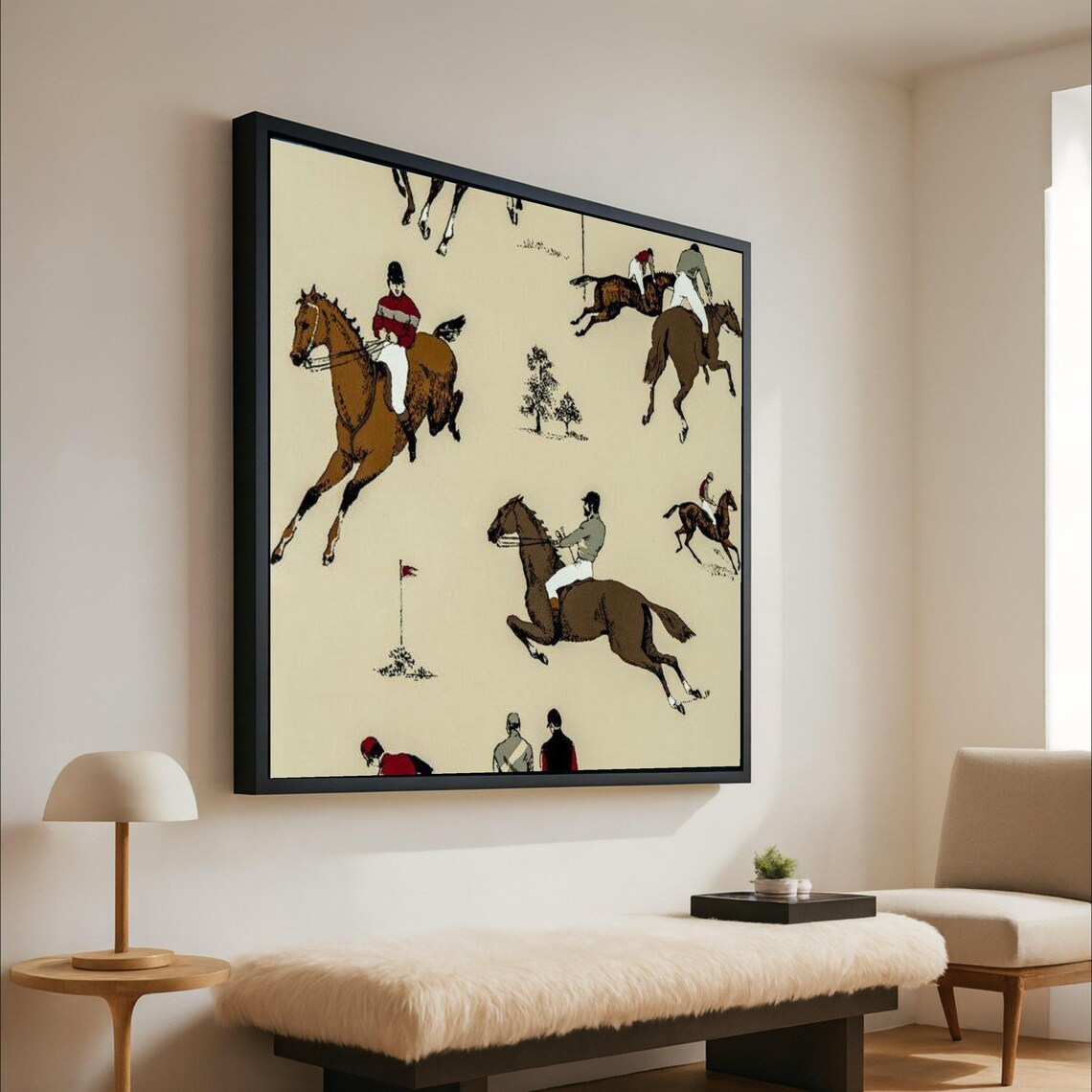 Vintage Equestrian Scene, Horse Riding Poster
