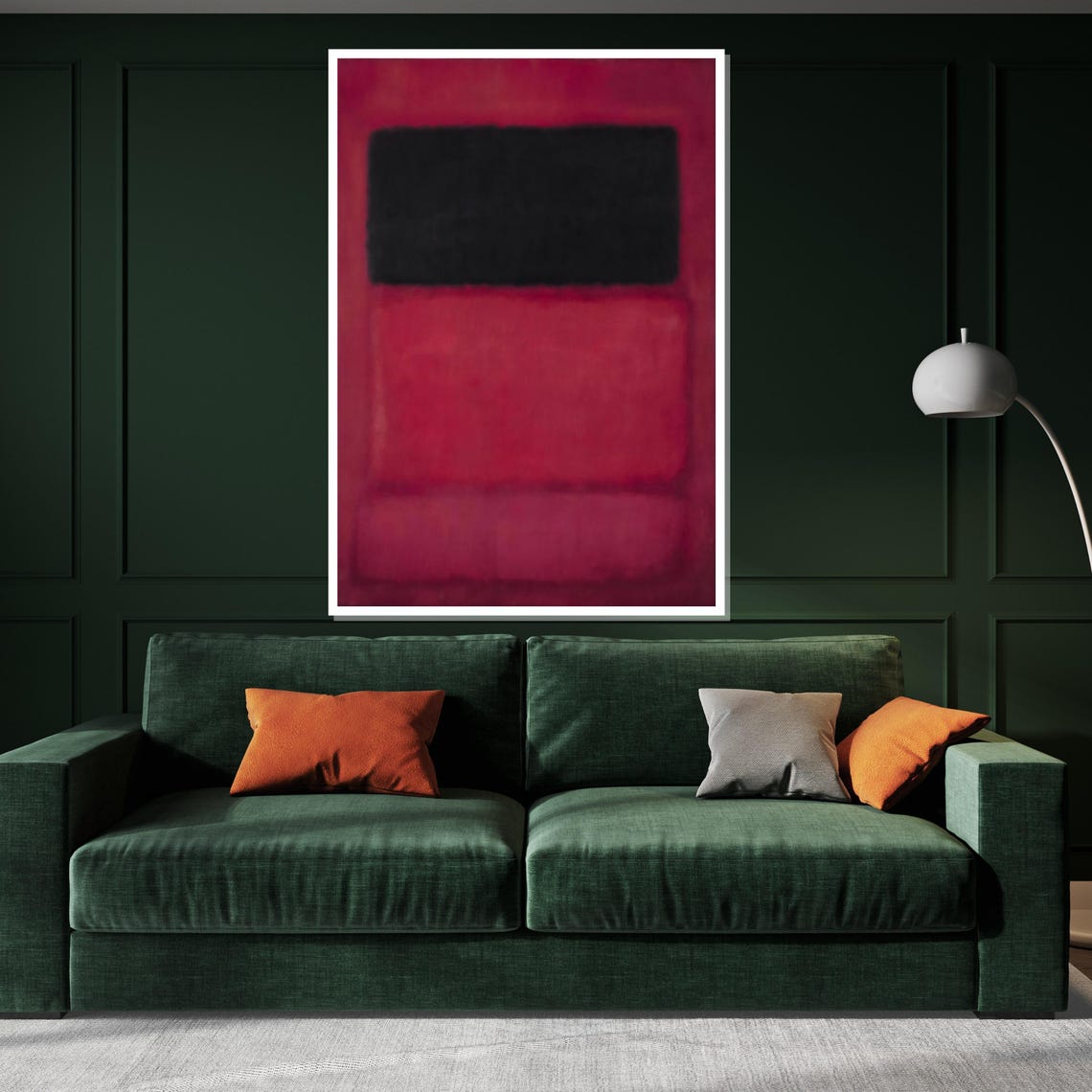 Black and Red Color Field Abstract Minimalist Painting Poster - Image 3