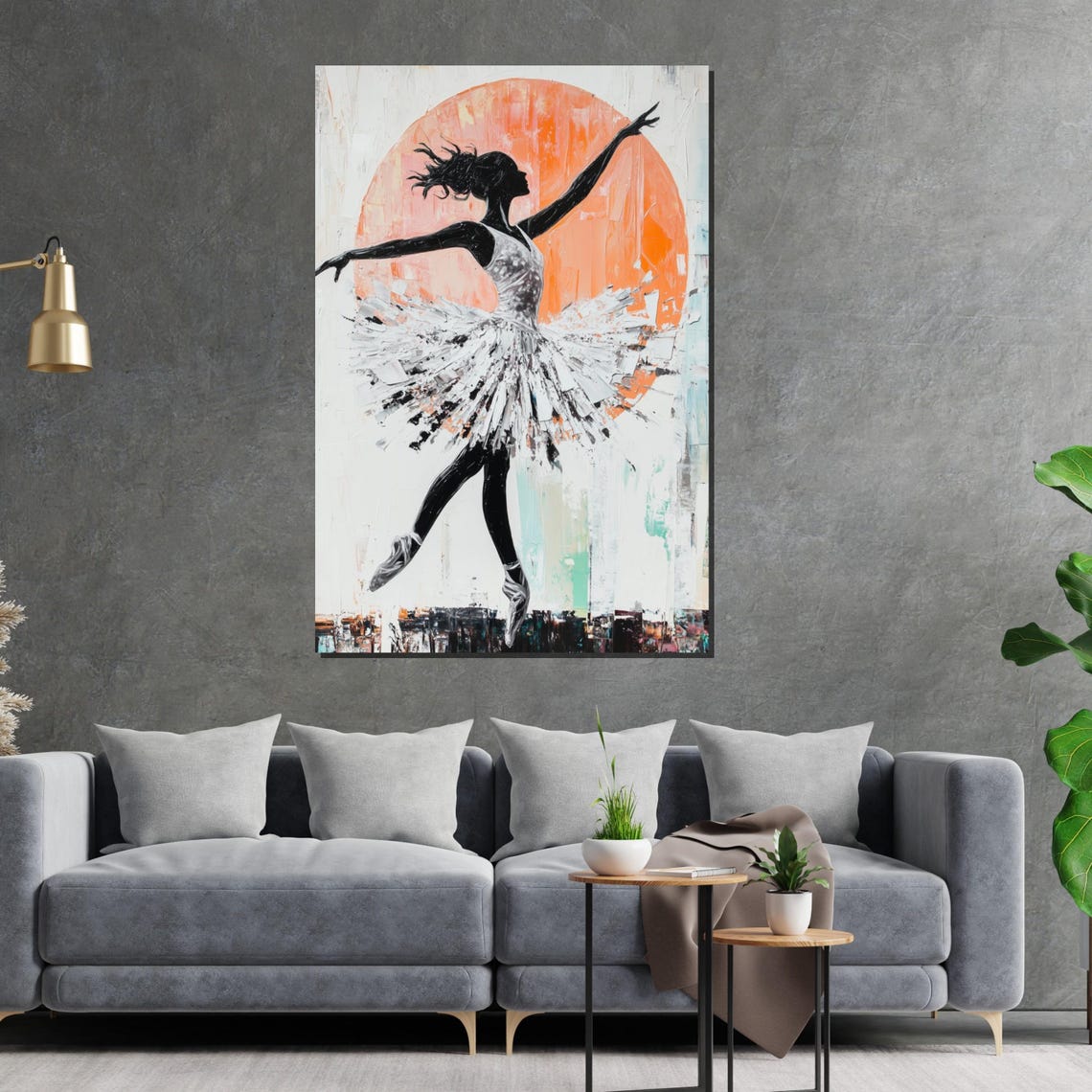 Ballerina Silhouette Before a Sunset Disc Expressive Dance Poster - Image 2