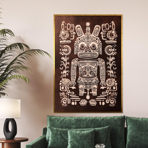 Ancient Tribal Art Ethnic Wall Art Cultural Symbol Art Print Wall Art Design Ready To Hang Decoration