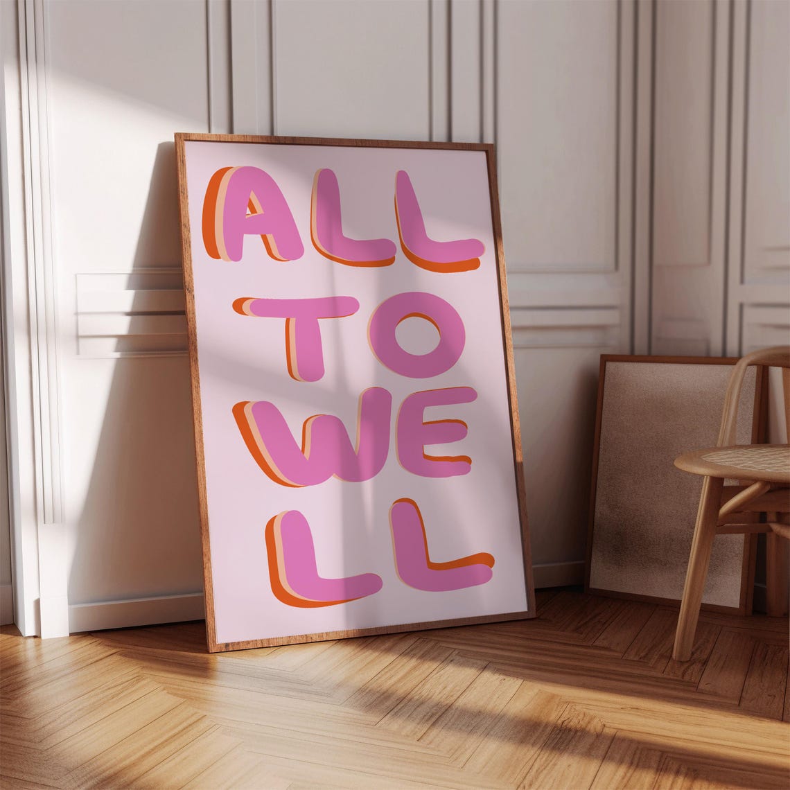 All Too Well Pink Bubble Letter Retro Song Lyric Wall Poster