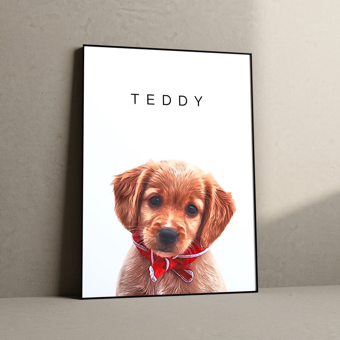 Custom Pet Portrait Memorial Dog Portrait Art Print