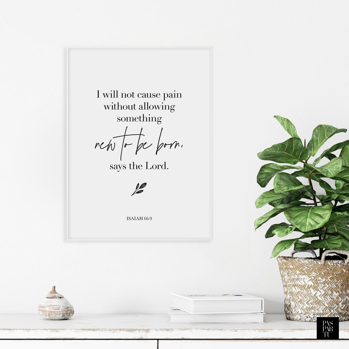 Isaiah 66 Verse 9 Minimalist Christian Scripture Wall Art Decor - Image 3