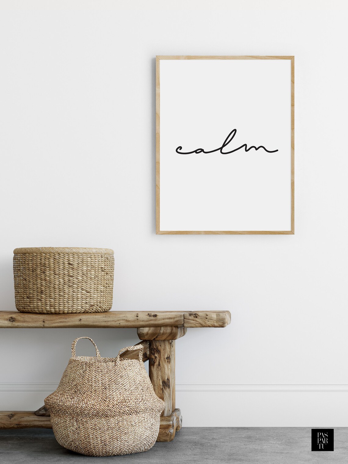 Calm One Line Art, Scandinavian Typography Print - Image 3