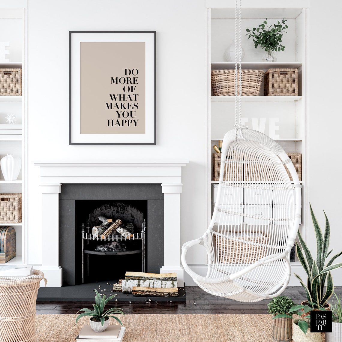 Do More Of What Makes You Happy Print Positive Affirmation Art Living Room Wall Art Above Bed Decor Girls Room Prints Beige Minimalist Print - Image 4