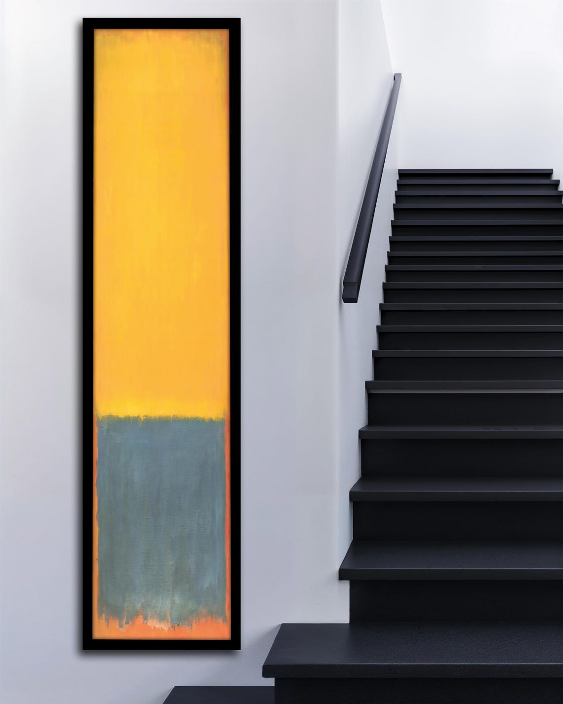 Rothko Style Yellow Blue Orange Horizon Abstract Vertical Art Poster - Image 3