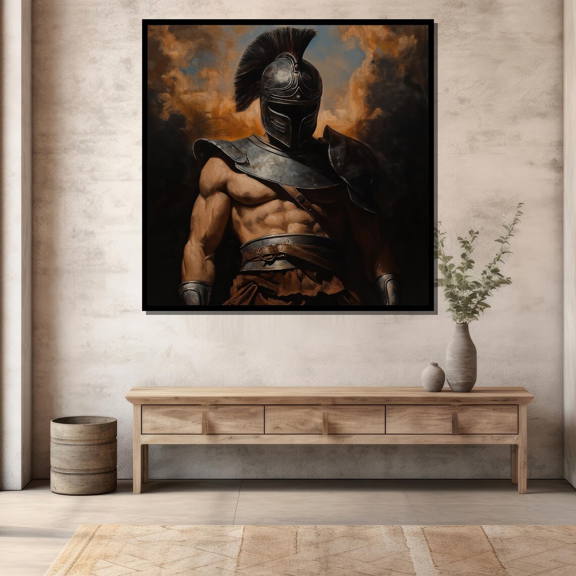 Ancient Gladiator Painting Roman Warrior Wall Art Epic Battle Decor Legendary Fighter Print Historical Armor Artwork Unique Gift - Image 3