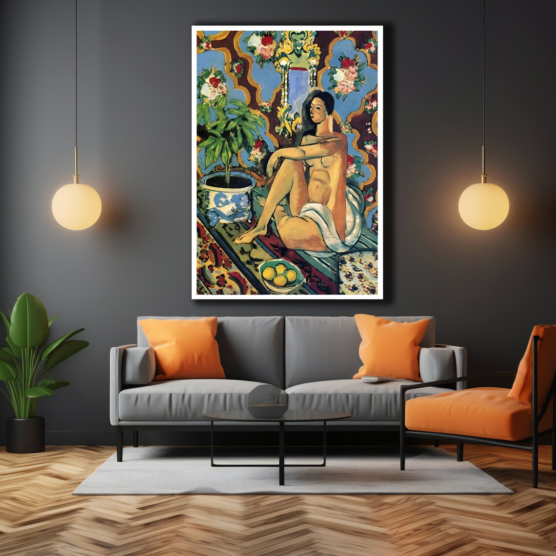 Henri Matisse Seated Woman with Ornate Mirror Fauvist Interior Poster - Image 3
