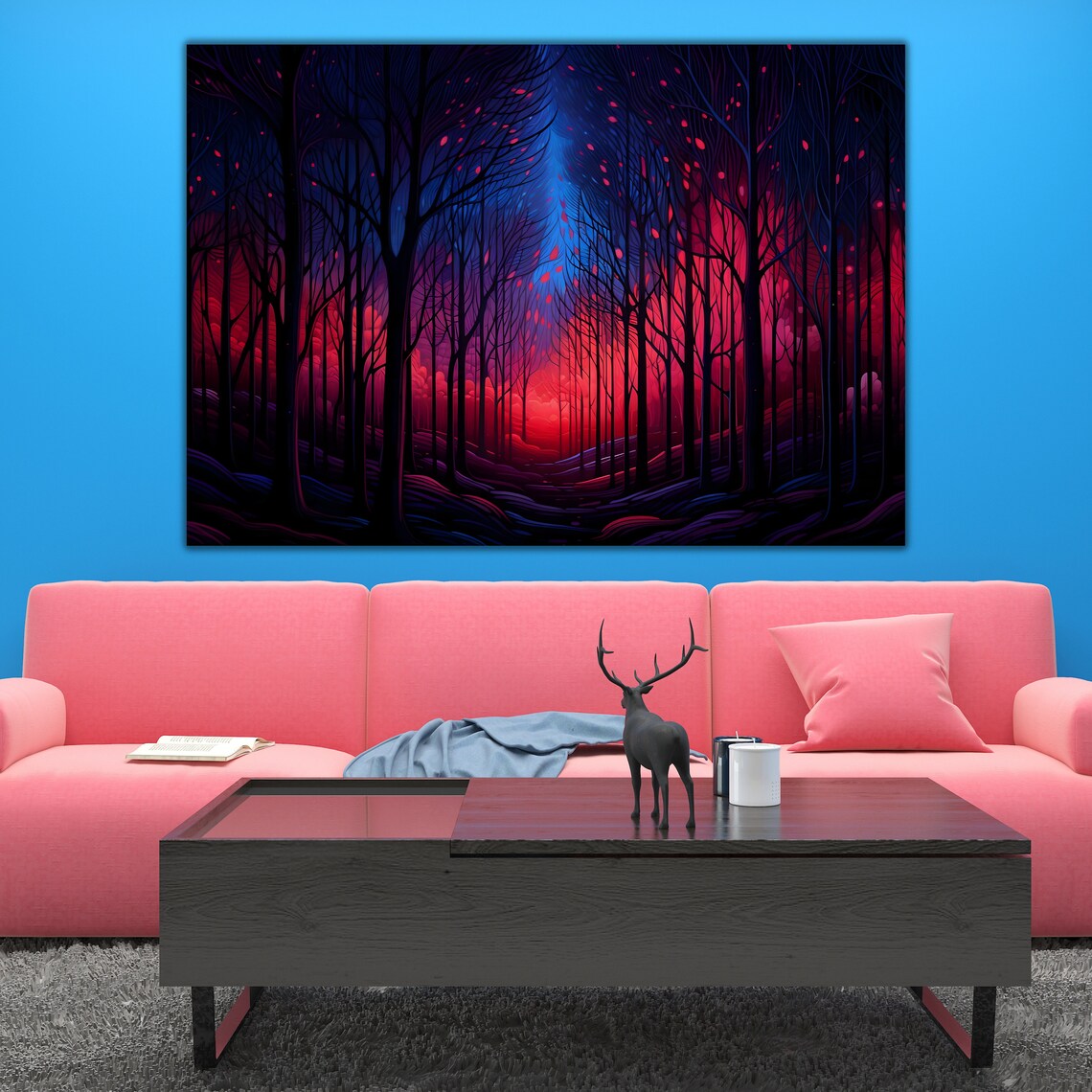 Modern Home Decor Peaceful Forest Art Framed Wall Art Large Wall Decor Luxury Gift Modern Home Decoration - Image 2